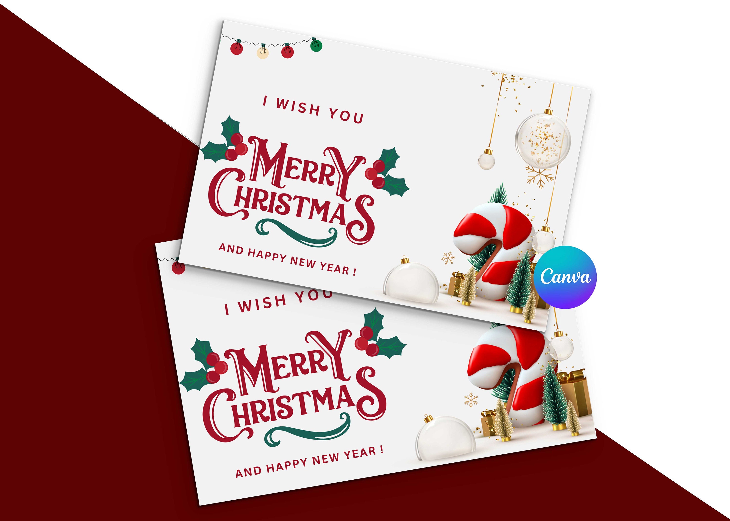 Editable Christmas Card, Printable Christmas Card, Canva Christmas Card ...
