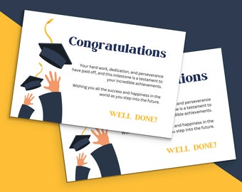 Congratulations Graduation Card, Congratulations card, Happy graduation card, Graduation Card, Graduation, Card with message, Proud of you