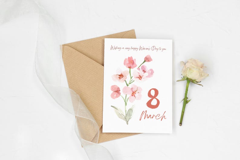 International Women's Day Greeting Card | Printable Women's day card | For Moms, Grandma | Editable Canva 8 March Card | Instant Download