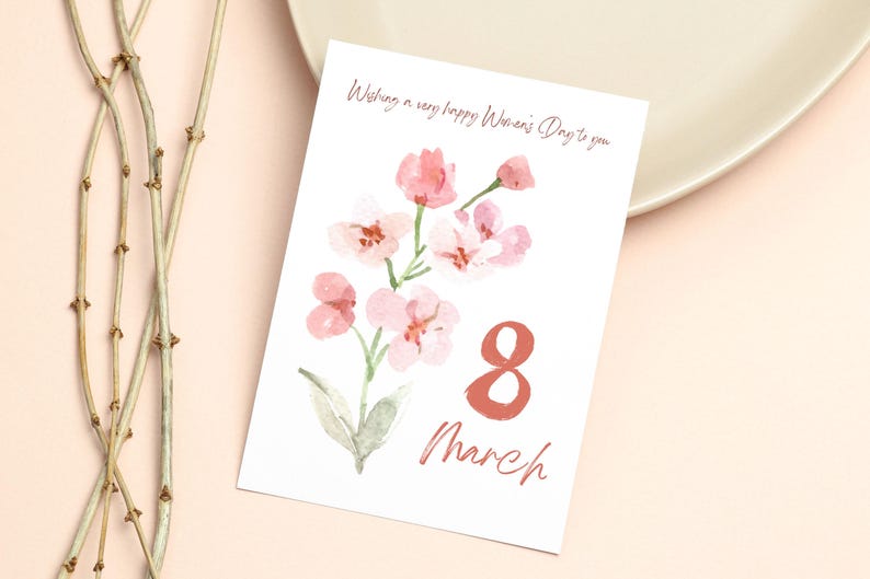 International Women's Day Greeting Card | Printable Women's day card | For Moms, Grandma | Editable Canva 8 March Card | Instant Download