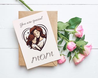 Printable Mother’s Day Card | Elegant Mother’s Day Card – Digital & Printable | Mother-Daughter card | Instant Download