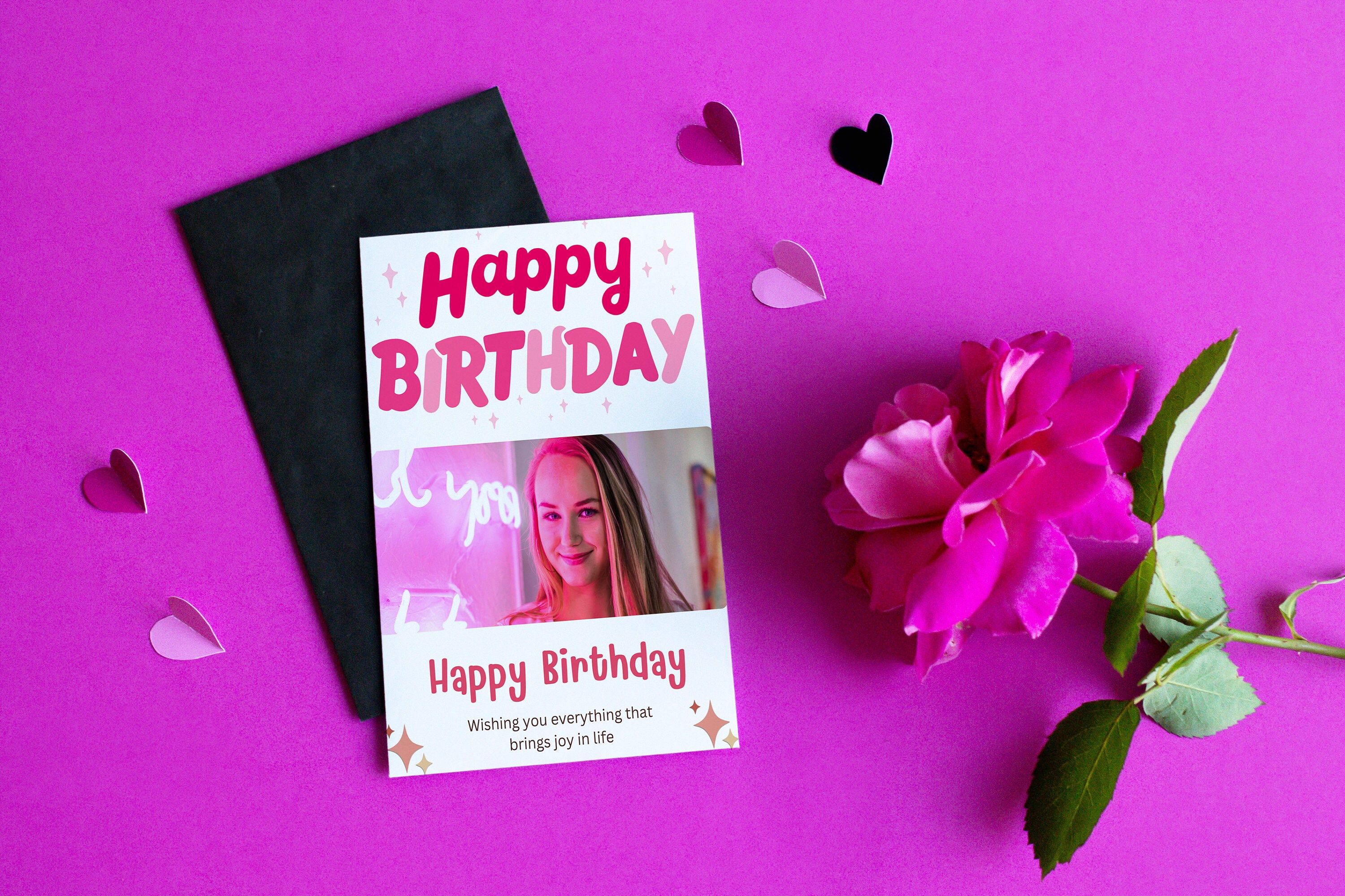 Editable Birthday Card Printable Birthday Card Canva B day Card Girl Editable Birthday Card Printable Birthday Card Canva B day Card Girl