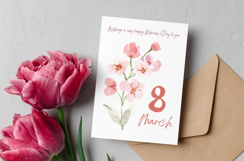 International Women's Day Greeting Card | Printable Women's day card | For Moms, Grandma | Editable Canva 8 March Card | Instant Download
