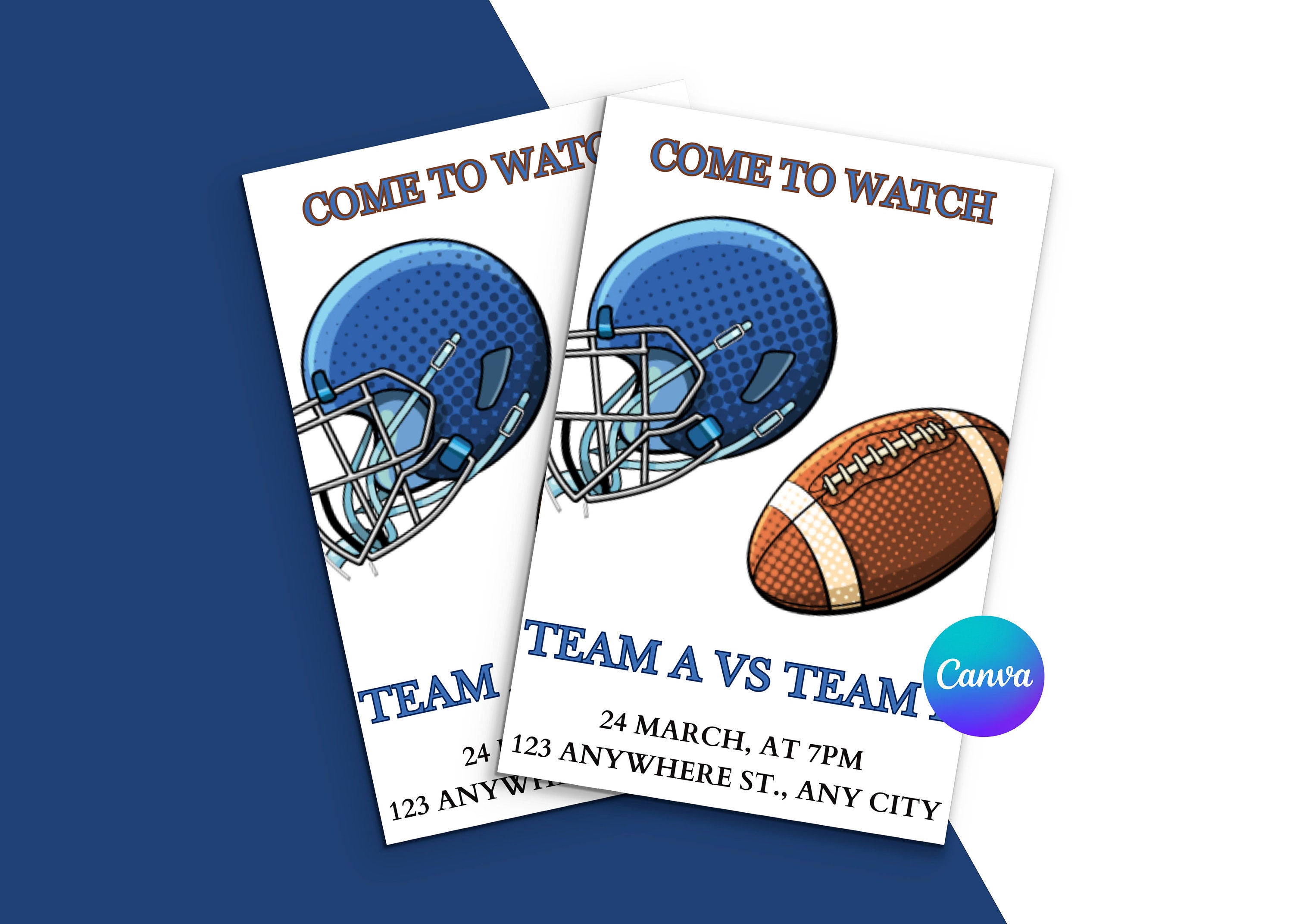 Editable NFL Invitation, Printable NFL Invitation, NFL Invitation Canva ...