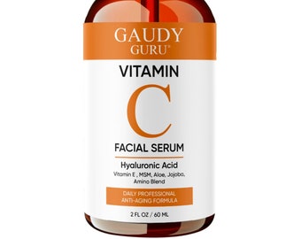 100% PURE VITAMIN C SERUM for face, anti aging serum with hyaluronic acid hydrating serum for dark spots, fine lines wrinkles, skin repair