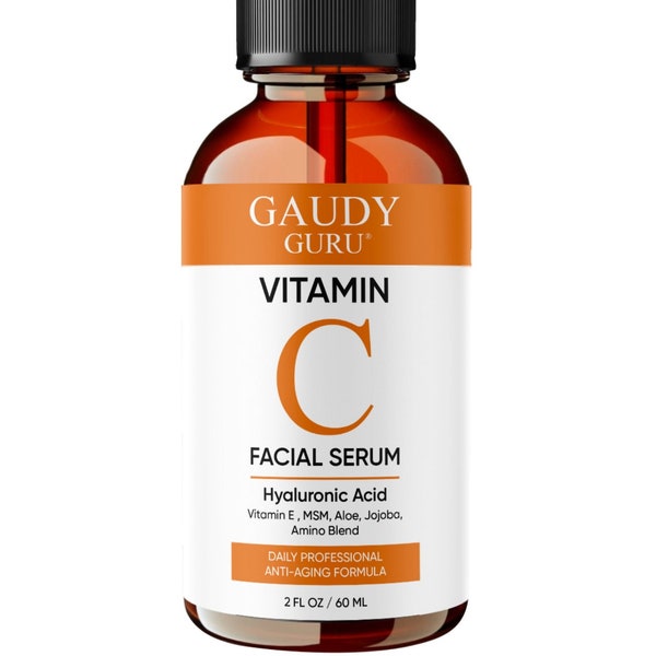 100% PURE VITAMIN C SERUM for face, anti aging serum with hyaluronic acid hydrating serum for dark spots, fine lines wrinkles, skin repair