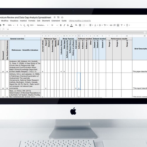 Literature Review Template Spreadsheet for Thesis - Etsy