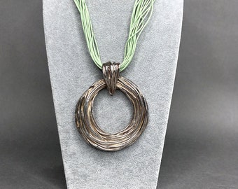 Vintage ISRAEL Silver Handcrafted Pendant WIRE COIL