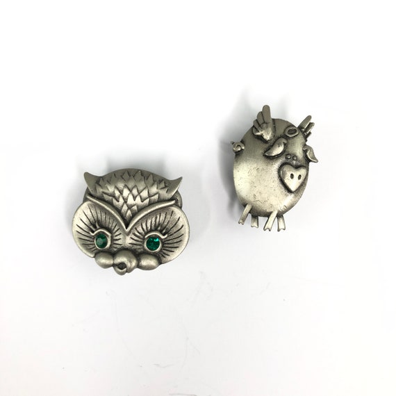 Two vintage JJ Jonette Jewelry brooches “Cat” and… - image 1