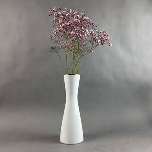 Large ROSENTHAL Germany porcelain table vase white with gold rim. Height 25 cm.