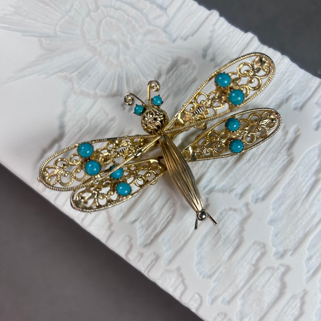 Broche Vintage Ombrelle En Filigrane - Longueur 8 Cm - Bon état - Parfaite Pour Customiser Veste Ou Chapeau