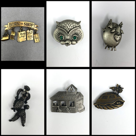 Two vintage JJ Jonette Jewelry brooches “Cat” and… - image 6