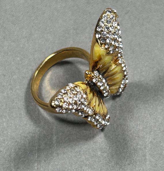 Vintage  Statement Cocktailring SCHMETTERLING mit… - image 5