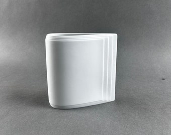 ROSENTHAL Studio Line Bisquit Porcelain Table Vase BOOK/PAPER SHEETS. Design by Christa Goltz. Height 12 cm.