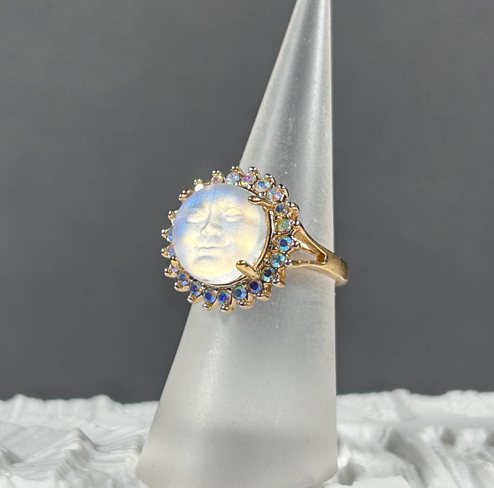 Bague large style vintage sertie strass – taille 6 – neuve - Montres & Bijoux