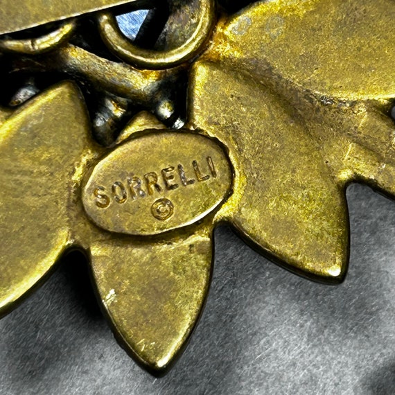 Vintage SORRELLI signed brooch - FLOWER with burg… - image 7