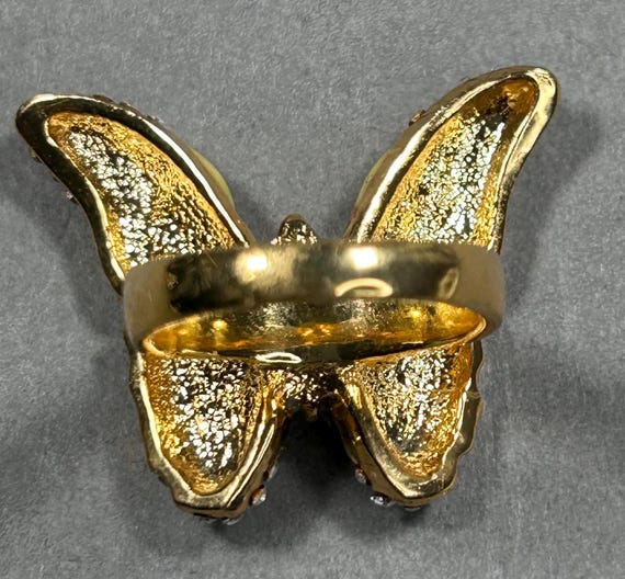 Vintage  Statement Cocktailring SCHMETTERLING mit… - image 6