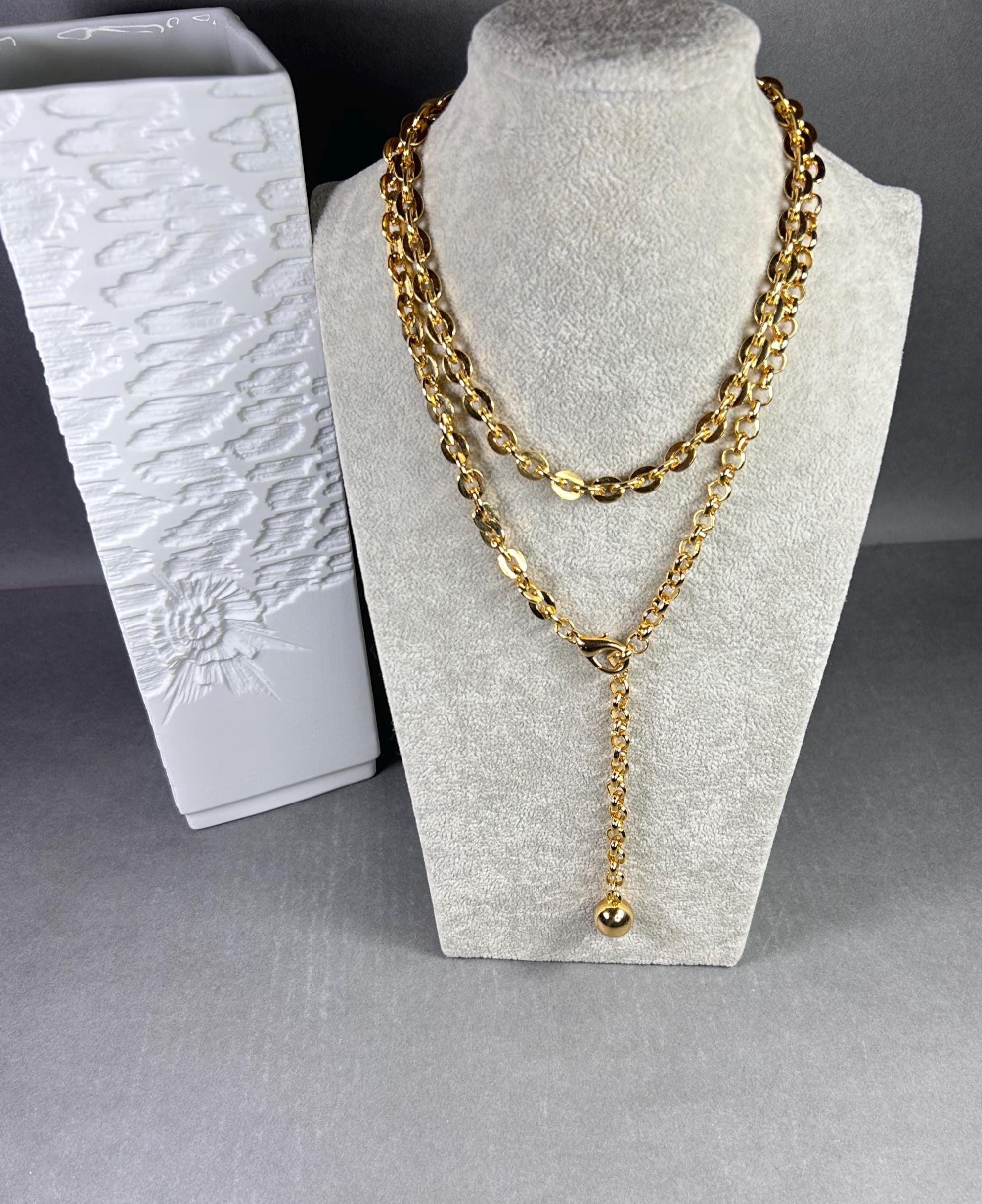 Vintage Gold-colored Long Chain / Lariat / Belt - Etsy