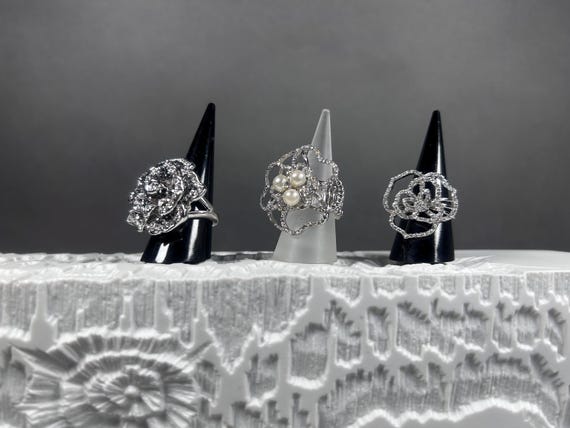 Vintage  Statement Cocktailring SCHMETTERLING mit… - image 9