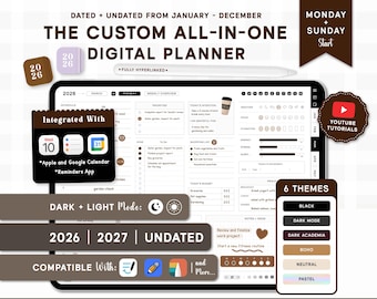 Ultimate Custom Digital Planner | iPad Goodnotes 2026 2027 & Undated.