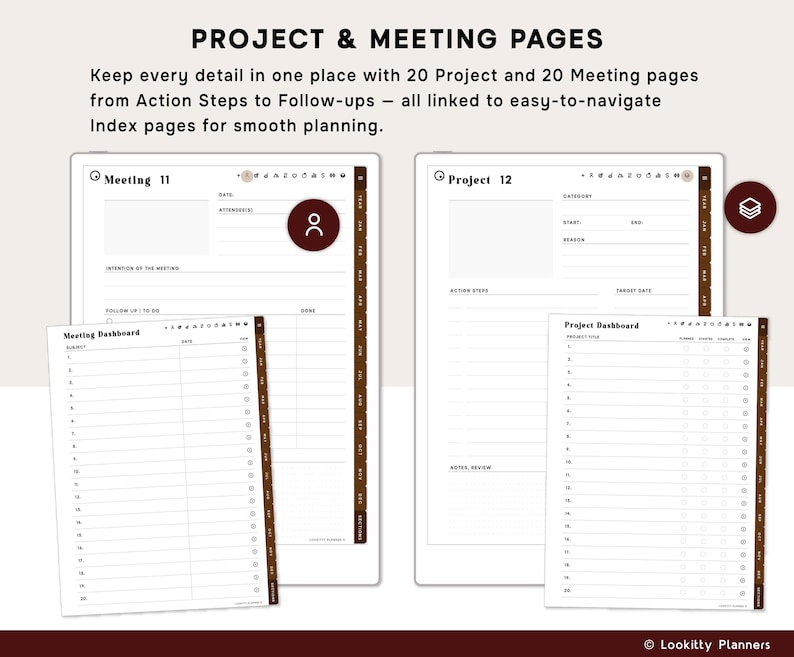 Planner Templates Compatible with reMarkable Paper Pro, 2026 2027 2028 ReMarkable 2 Tablet | Daily Weekly Monthly Productivity Calendar. image 8