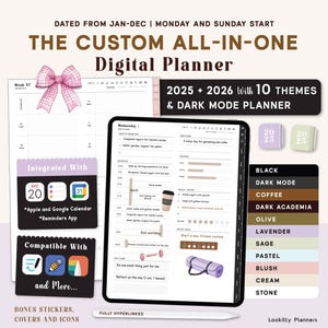 Digital Planner, Goodnotes Planner, iPad Planner, Daily Planner, Weekly Planner, Notability Planner | 2025 2026 & Dark Planner