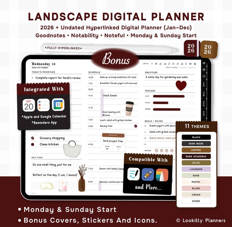 Digital Planner, Goodnotes iPad Planner, Daily Planner, Weekly Planner ...