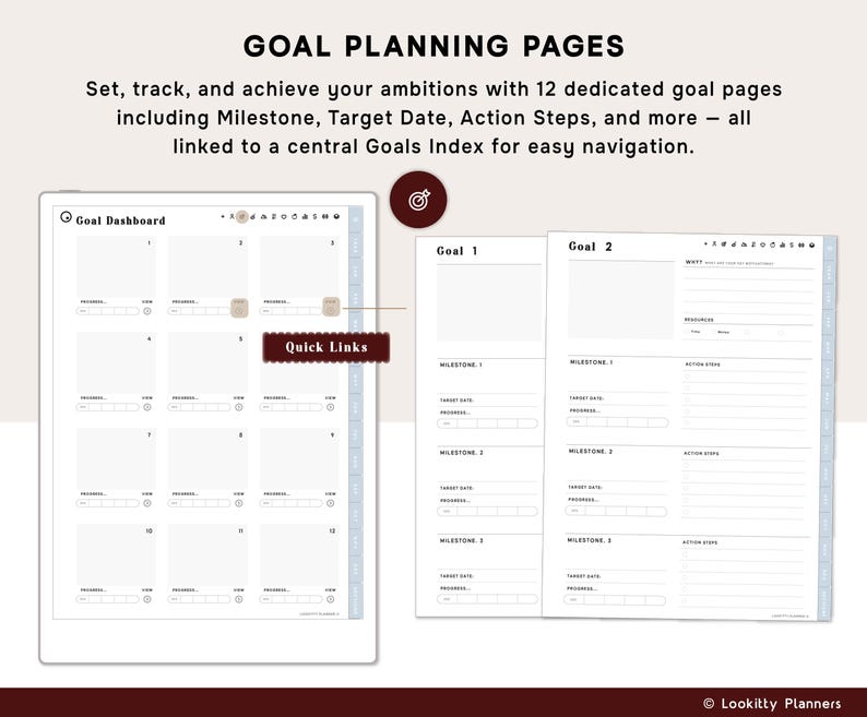 Planner Templates Compatible with reMarkable Paper Pro, 2026 2027 2028 ReMarkable 2 Tablet | Daily Weekly Monthly Productivity Calendar. image 9