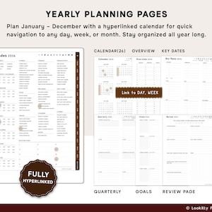 Planner Templates Compatible with reMarkable Paper Pro, 2026 2027 2028 ReMarkable 2 Tablet | Daily Weekly Monthly Productivity Calendar. image 3