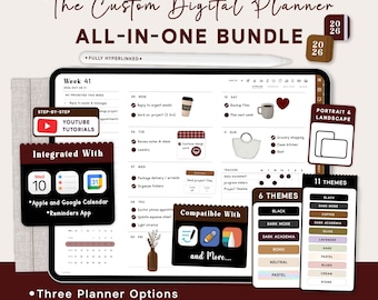 Ultimate Custom Digital Planner | 2026 2027 & Undated Planner for iPad, Goodnotes.