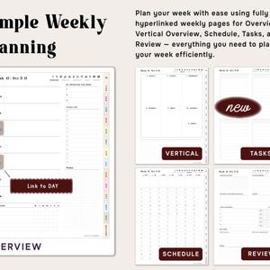Planner Templates Compatible with reMarkable Paper Pro, 2026 2027 2028 ReMarkable 2 Tablet | Daily Weekly Monthly Productivity Calendar. image 7