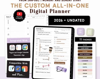 Portrait Digital Planner for iPad GoodNotes, Notability | 2026 & Undated.