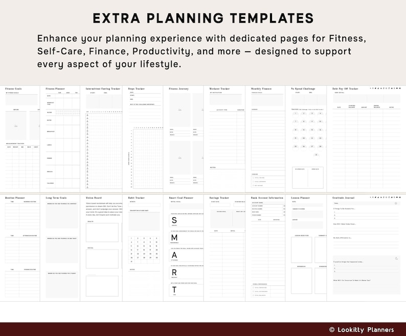 Planner Templates Compatible with reMarkable Paper Pro, 2026 2027 2028 ReMarkable 2 Tablet | Daily Weekly Monthly Productivity Calendar. image 11