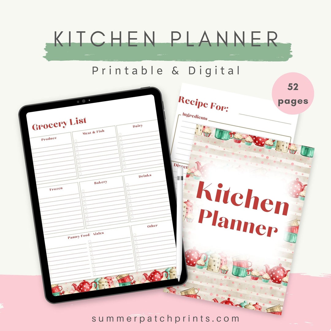 Kitchen Planner Printable Kitchen Planner Meal Planner and - Etsy