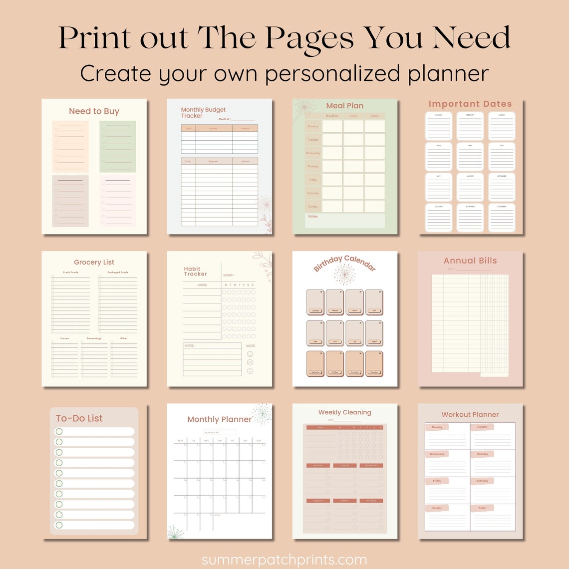 Busy Mom Planner, Printable Planner for Mom, Household Planner, Working ...