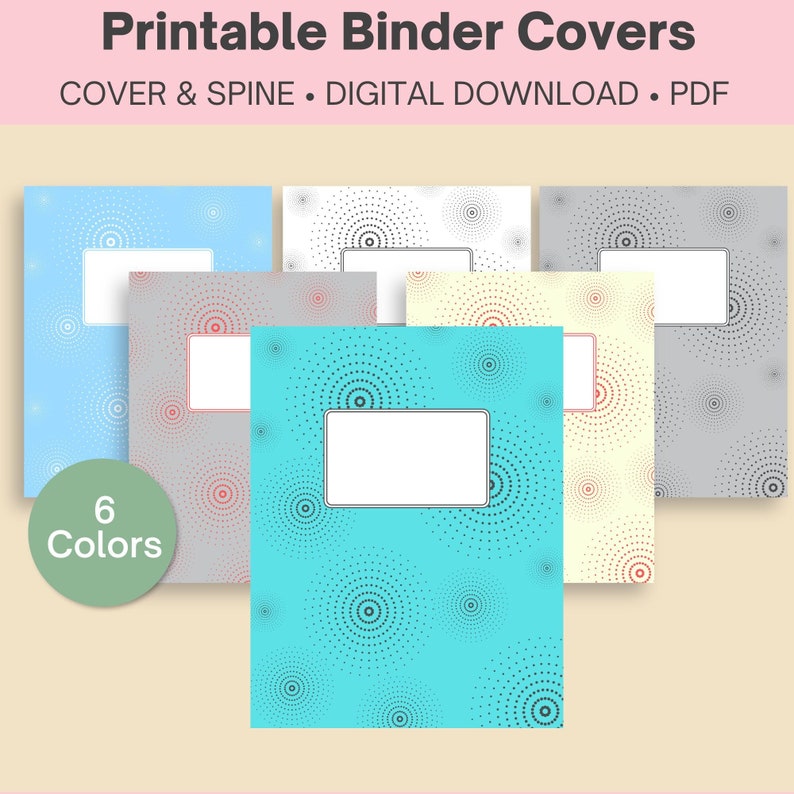 Binder Covers Digital Download Printable Binder and Spine Etsy