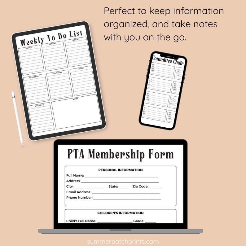 PTA Binder and Planner: Printable Meeting Forms, Leader Binder, School ...