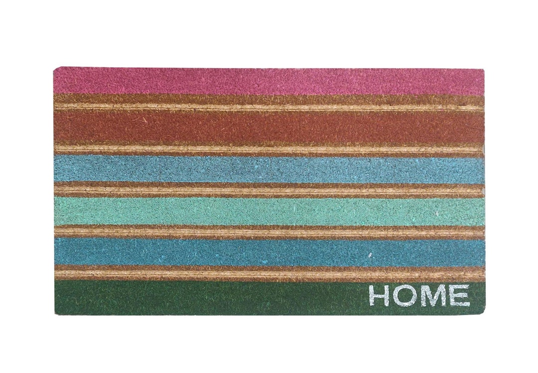 Roseley Embossed Coir Door Mat - Natural Coconut, 45x75cm, Non-Slip Outdoor Doormat