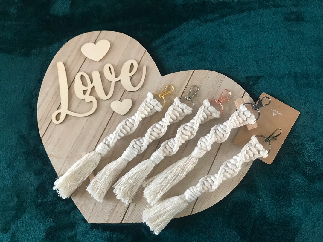 Handmade Macramé Spiral Knot Keychains Etsy