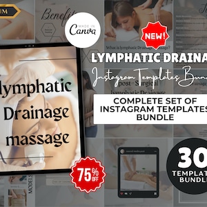 Manual Lymphatic Drainage Post Surgery Instagram Templates | Lymphatic Drainage Massage Posts | Massage Therapist Post Op Lymphatic Drainage