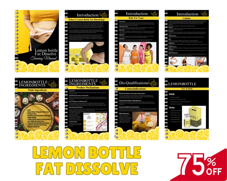 Lemon Bottle Fat Dissolving Training Manual, Lemon Bottle Fat Dissolve, Editable Lipolysis Training Guide, Mesotherapy Manual, Edit in Canva image 3
