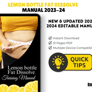 Lemon Bottle Fat Dissolving Training Manual, Lemon Bottle Fat Dissolve, Editable Lipolysis Training Guide, Mesotherapy Manual, Edit in Canva image 7