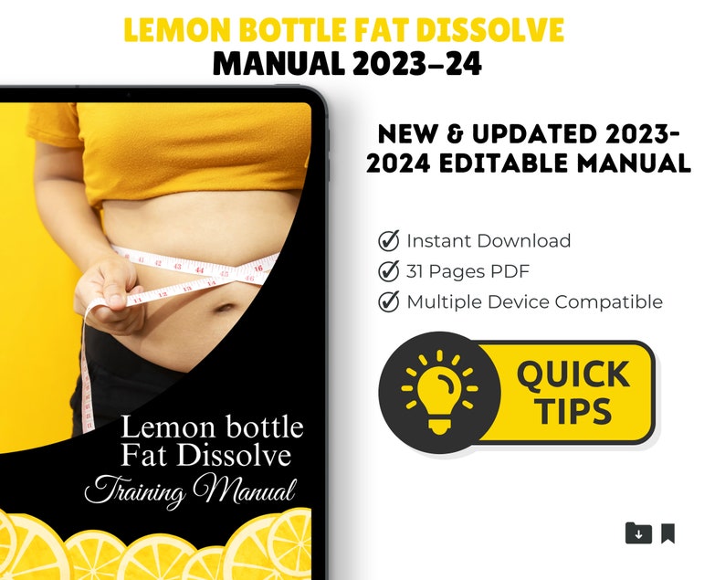 Lemon Bottle Fat Dissolving Training Manual, Lemon Bottle Fat Dissolve, Editable Lipolysis Training Guide, Mesotherapy Manual, Edit in Canva image 7