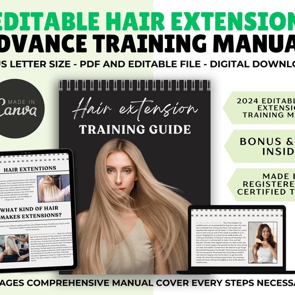 Hair Extension Business Bundle, Hair Vendors, Hair Business Planner, Hair Ebook Template,Hair Tech, Instagram posts, Business e-book,HB-NBW