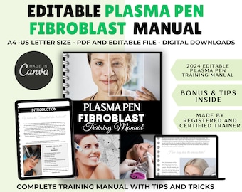 Podręcznik szkoleniowy dotyczący fibroblastów plazmatycznych: edytowalny szablon Canva (PDF)