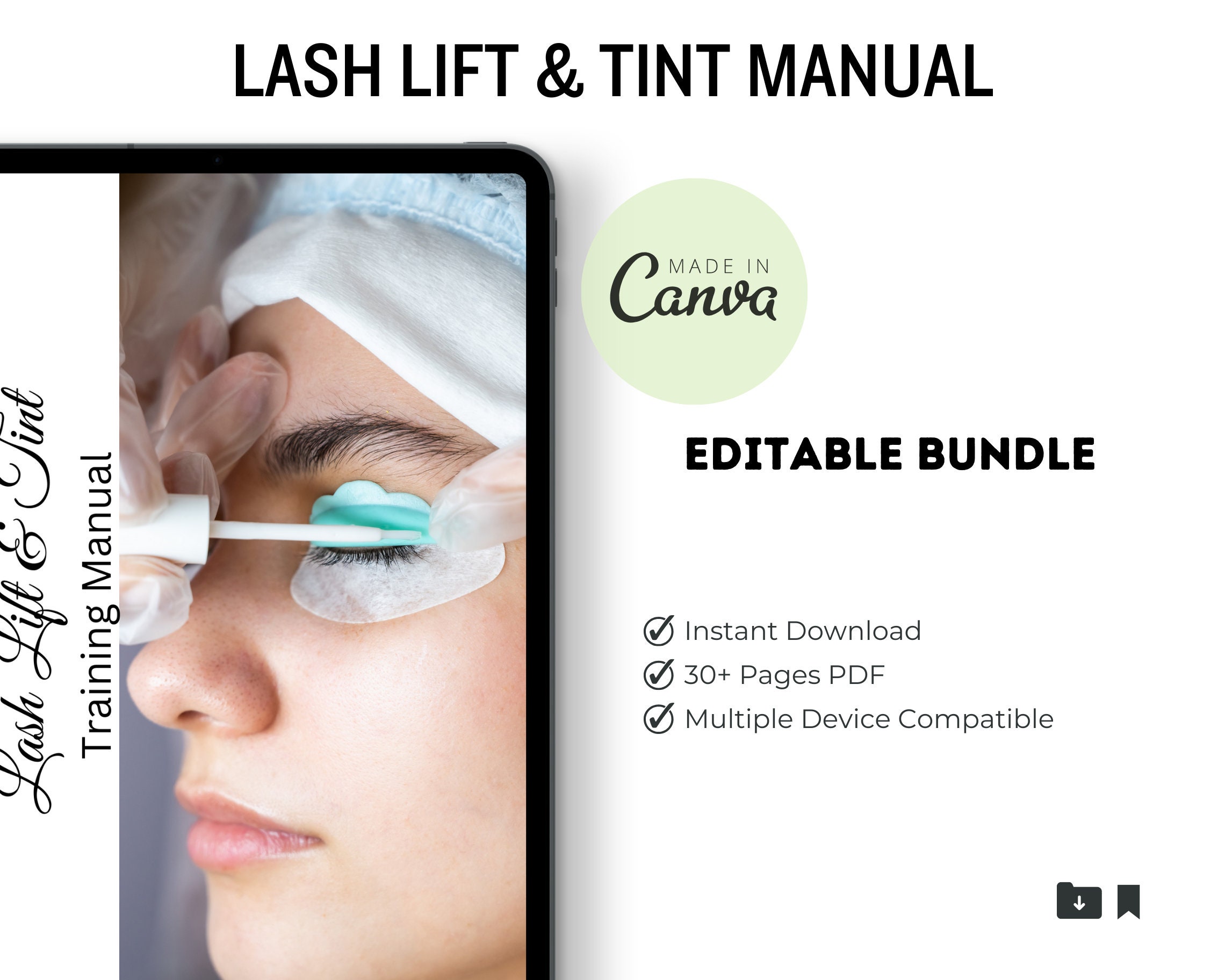 Lash Lift & Tint Training Manual: Editable Canva Course (ebook) - Etsy