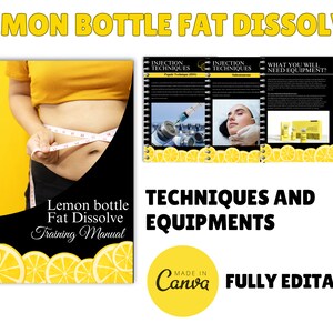 Lemon Bottle Fat Dissolving Training Manual, Lemon Bottle Fat Dissolve, Editable Lipolysis Training Guide, Mesotherapy Manual, Edit in Canva image 5