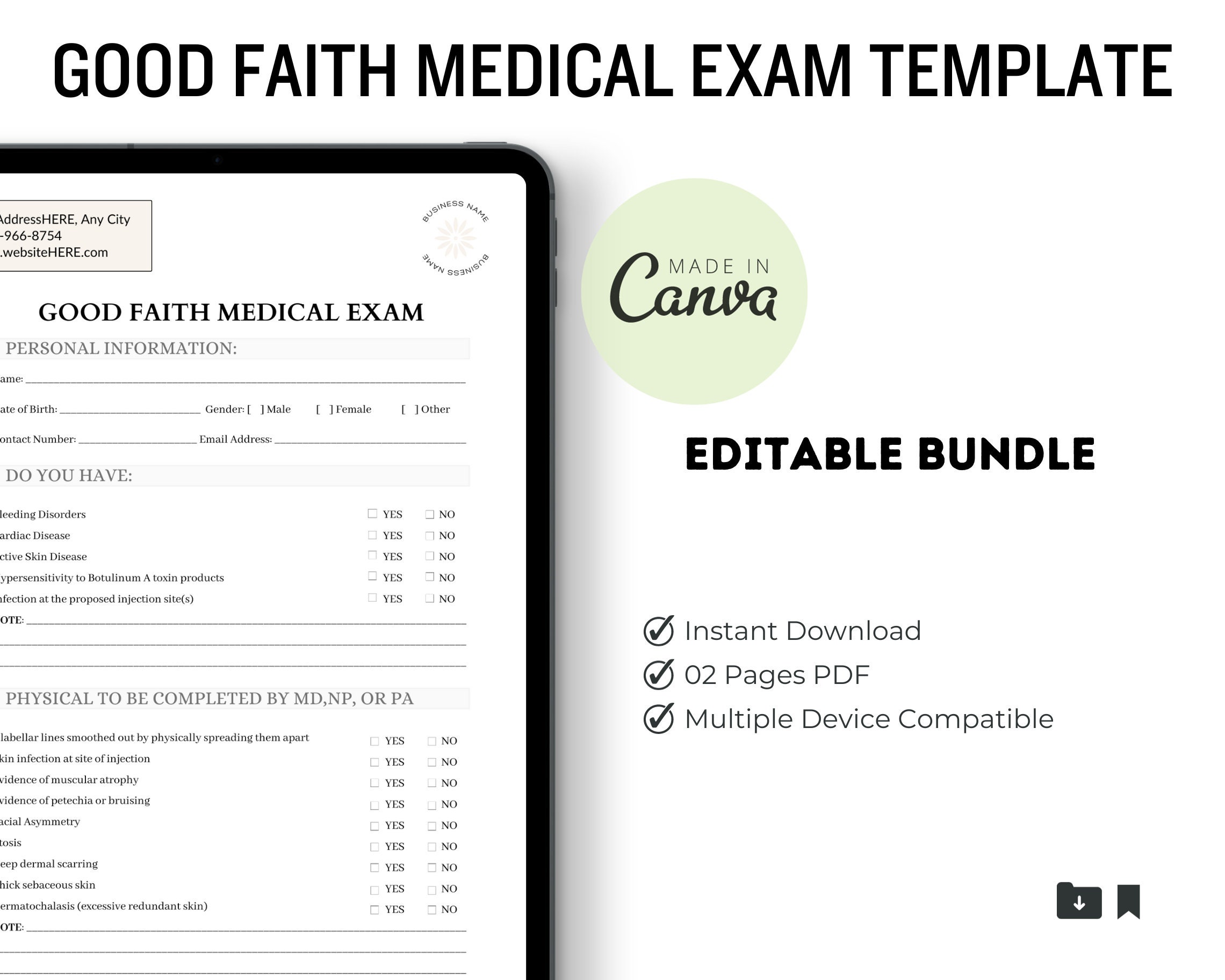 Good Faith Medical Exam Template Aesthetic Injectables Laser Peel Good Good Faith Medical Exam Template Aesthetic Injectables Laser Peel Good