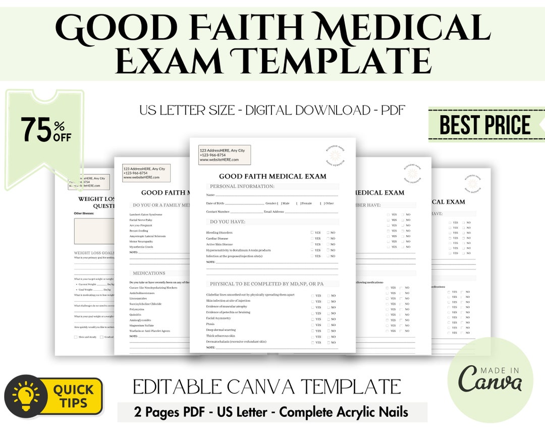 Good Faith Medical Exam Template Aesthetic Injectables Laser Peel Good Good Faith Medical Exam Template Aesthetic Injectables Laser Peel Good