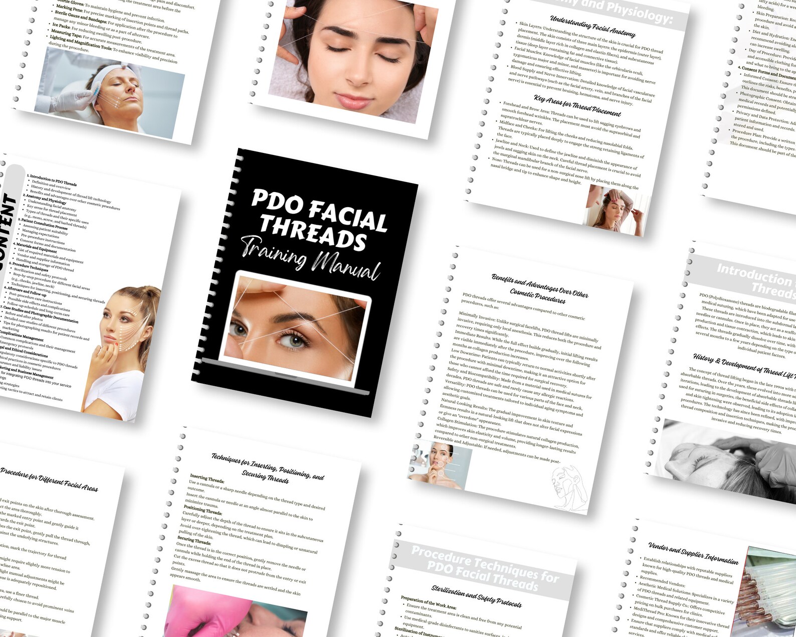 PDO Facial Threads Training Manual: Beginners Thread Lifts (editable ...